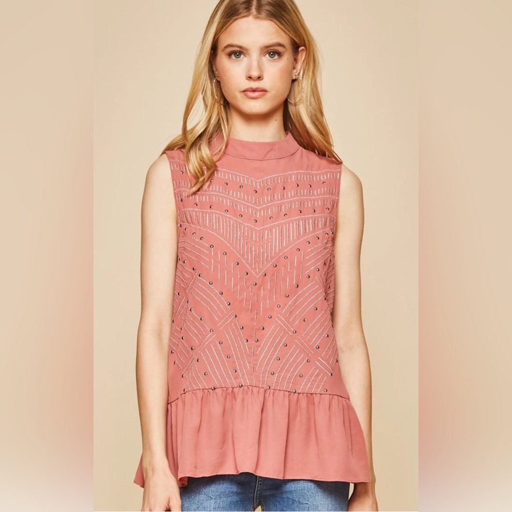 ANDREA FENZI Pink Embroidered Blouse